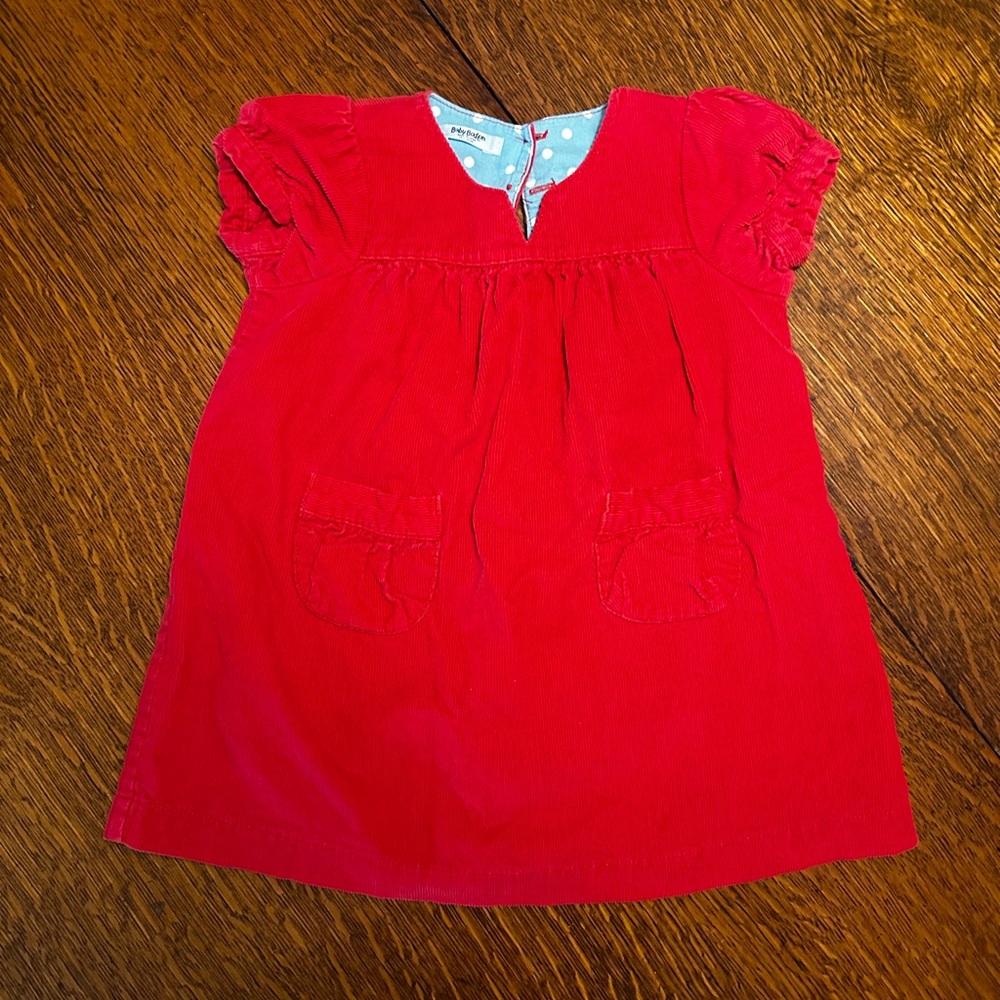 Red corduroy Baby Boden dress